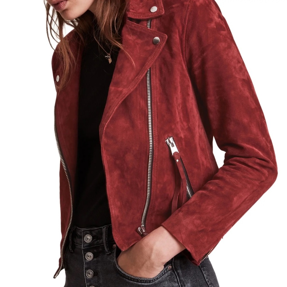All Saints Dalby Suede Biker Jacket Worn Twice